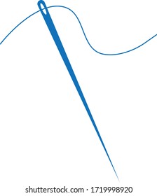 Icono de aguja sobre fondo blanco (versión azul)   
