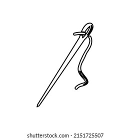 icono de aguja en fondo blanco, ilustración vectorial