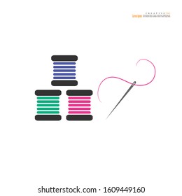 Needle Icon on white background.Needle for sewing.vector illustration.