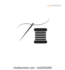 Needle Icon on white background.Needle for sewing.vector illustration.