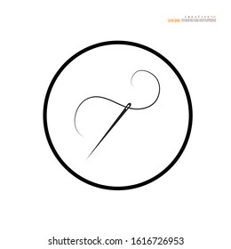 Needle Icon on white background.Needle for sewing.vector illustration.