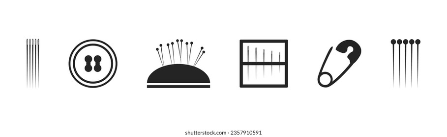 Needle icon set. Vector illustration.