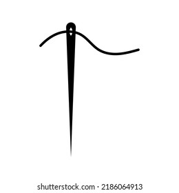 icono de la aguja. marca de coser. ilustración vectorial.