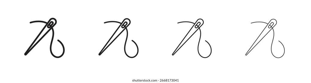 Icono de aguja simple paquete de Vectores negros. Elemento de infografía de diseño