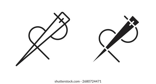 Forma de símbolo de ícone de agulha. símbolos vetoriais.