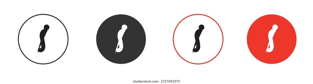 Símbolo de icono de aguja. Diseño simple y plano para Web o App móvil. Logotipo de Ilustración vectorial mínima.