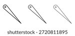 Needle icon thin line symbol on white background, editable stroke vector illustration