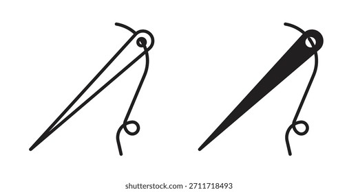 Ícone de agulha em estilo fino linear e plano. conjunto de sinais e símbolos