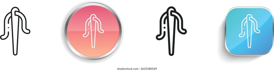 needle icon. Thin Linear, Regular and Button Style Design Isolated On White Background