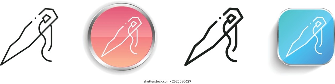 needle icon. Thin Linear, Regular and Button Style Design Isolated On White Background