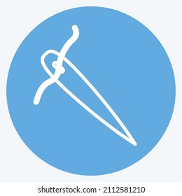 Needle Icon in trendy blue eyes style isolated on soft blue background