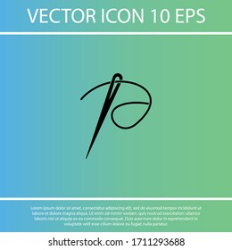 Nadelsymbol. Vektorillustration EPS10 . Lorem Ipsum-Flachdesign 