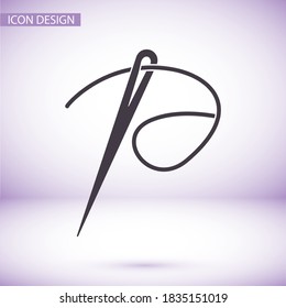 Needle icon. Vector  Eps 10 . Lorem Ipsum Flat Design 