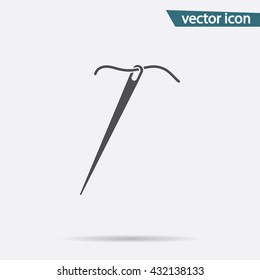 Needle icon vector. Flat symbol isolated on white background. Trendy internet concept. Modern sign for web site button, mobile app, ui design. Logo illustration.