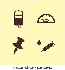 needle icon. needle vector icons set push pin, syringe, drop counter and speedometer