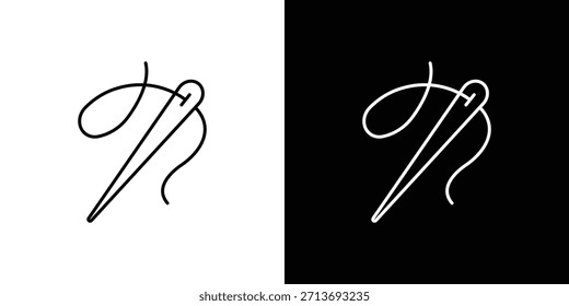 ícone de agulha vetor logotipo contorno. símbolos de linha fina