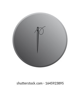 Needle Icon vector sign isolated for graphic and web design. Needle and thread symbol template color editable on white background.