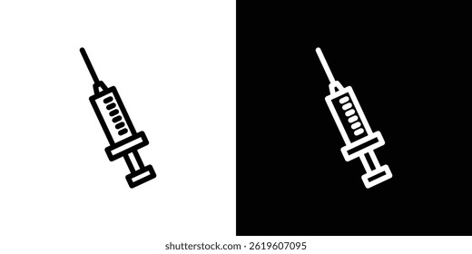 Símbolo de Vector de icono de aguja en estilo plano de moda