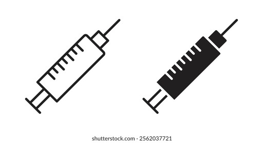 Needle icons in flat and line style set.