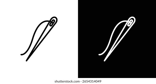 Iconos de la aguja en estilo de línea. Trazos editables en blanco y negro