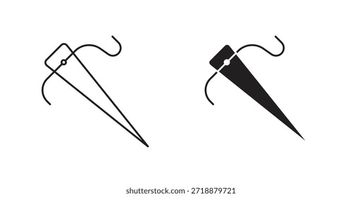 Ícones de agulha definidos isolados na ilustração de vetor plano de fundo branco.