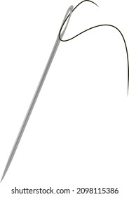 Needle, illustration, vector on a white background.