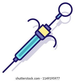 Needle injection vector illustration in LineColor design