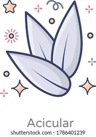 Needle like crystals icon, flat design of acicular