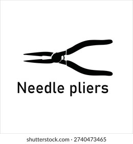 Needle Nose Pliers Icon Vector Illustration Isolated on White Background