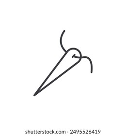 Needle outlined icon isolated on white background