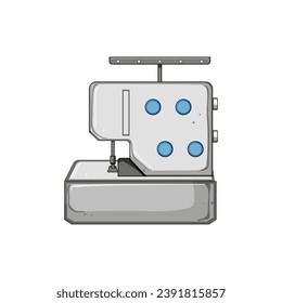 needle overlock cartoon. tailor stitch, clothing craft, seam needlework needle overlock sign. isolated symbol vector illustration