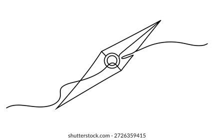 Aguja que pasa a través de la tela con el concepto creativo del diseño continuo del arte del dibujo de la línea