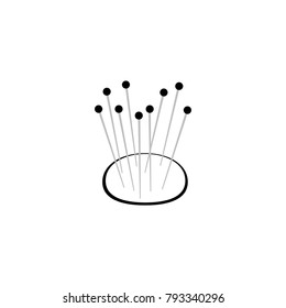 Needle pillow icon on white background. Vector illustration.