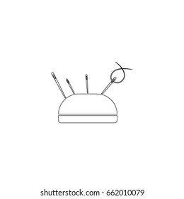 A needle with a pillow vector icon.