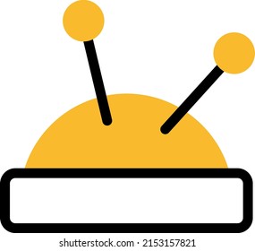 Needle pin cushion, illustration, vector on a white background.