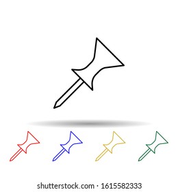 needle pin multi color style icon. Simple thin line, outline vector of web icons for ui and ux, website or mobile application