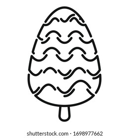 Needle pine cone icon. Outline needle pine cone vector icon for web design isolated on white background