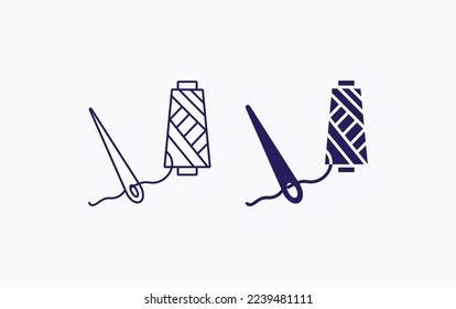 Needle quilting vector illustration icon