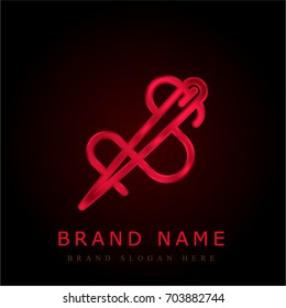 Needle red chromium metallic logo