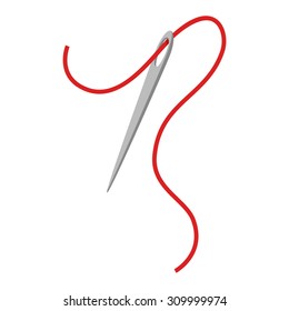 Needle with red thread