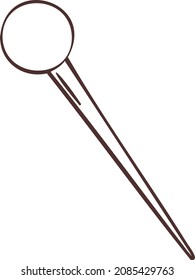 Needle for sewing, embroidery symbol hand drawn icon