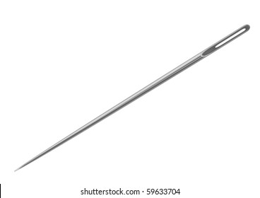 Needle for sewing on a white background