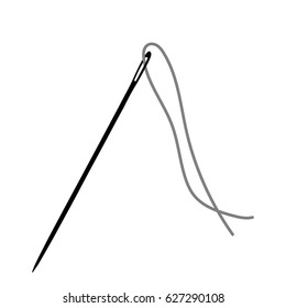 Needle and sewing thread icon