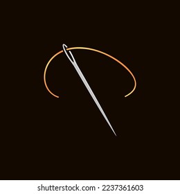 Needle zum Nähen von Vektorgrafik Minimal-Schneiden Konzept bunter Symbol oder Design-Element