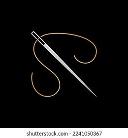 Needle for Sewing vector minimal Tailoring concept colored icon or design element