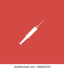 needle shot icon. sign design. red background