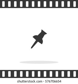 Needle sign. Pushpin  Vector Icon