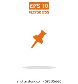 Needle sign. Pushpin  Vector Icon.