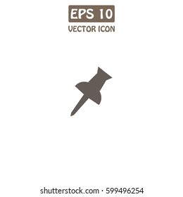 Needle sign. Pushpin  Vector Icon.  