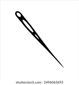 Nadel Silhouette auf weißem Hintergrund. Design der Illustration für das Nadelsymbol.